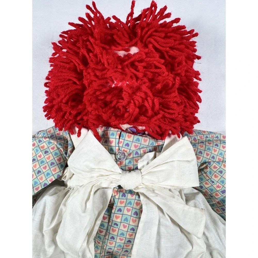 Vintage Raggedy Ann Doll Large Cloth Plush Red Yarn Hair Stuffed Toy Americana